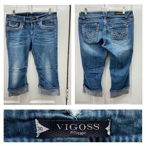 Vigoss thick stitch denim jean capri capris women's 30 inseam is‎ 19